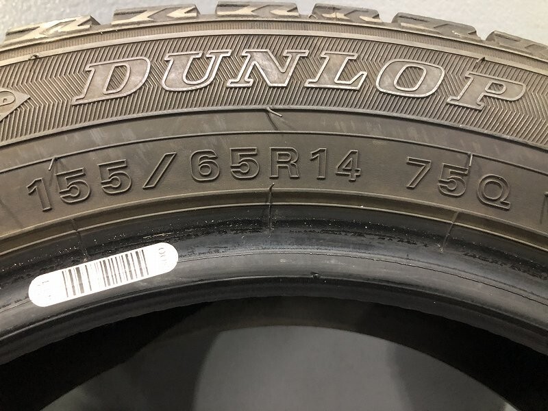 (PW7K091M) 155/65R14 75Q DUNLOP WM02 2020年 4本 スタッドレスタイヤ 送料無料 軽自動車 14インチ ダンロップ_画像3