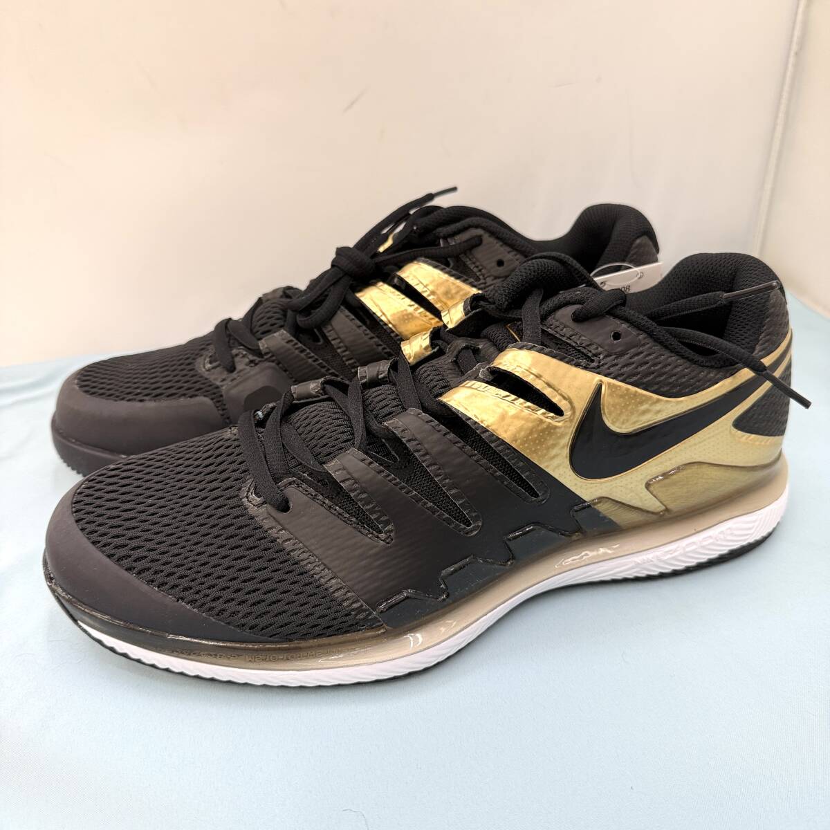 ■□1130　NIKE　AA8030-008　AIR　ZOOM　VAPOR　X　HC　2８cm　ブラック／ゴールド　ほぼ未使用品_画像1