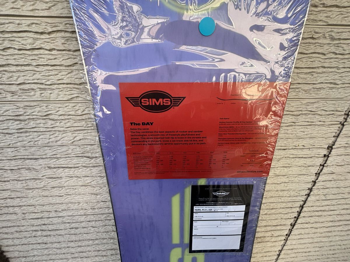 新古品　SIMS スノーボード 板 スノボ　2022-2023 THE DAY 156㎝　ダブルキャンバー　グラトリ　パウダー_画像5
