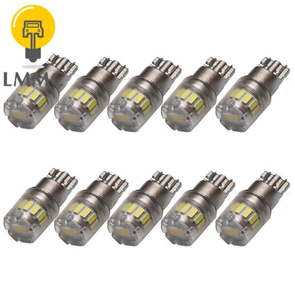 10球 車検対応 T10 370lm　ポジション球 ポジションランプ スモール球 2個 LED T10 無極性 ホワイト 10個_画像1