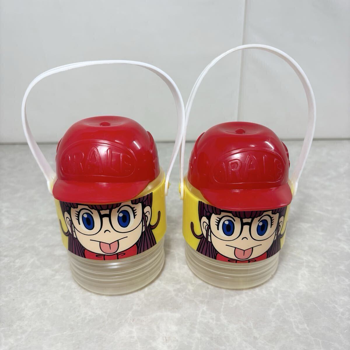 【当時物】Dr.スランプ アラレちゃん のびのび水筒 バヤリースオレンヂ アサヒビール 昭和 レトロ 鳥山明 グッズ キャラクター_画像2