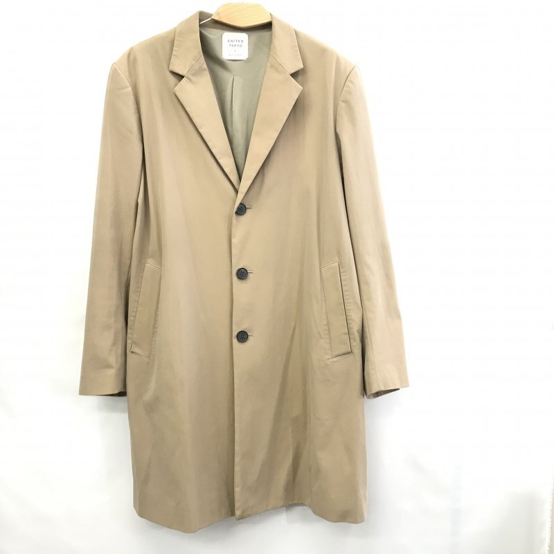 ＵＮＩＴＥＤ ＴＯＫＹＯ ユナイテッドトウキョウ メンズ チェスターコート ロングコート アウター ベージュ サイズ３ 洋品紳士/218_画像1