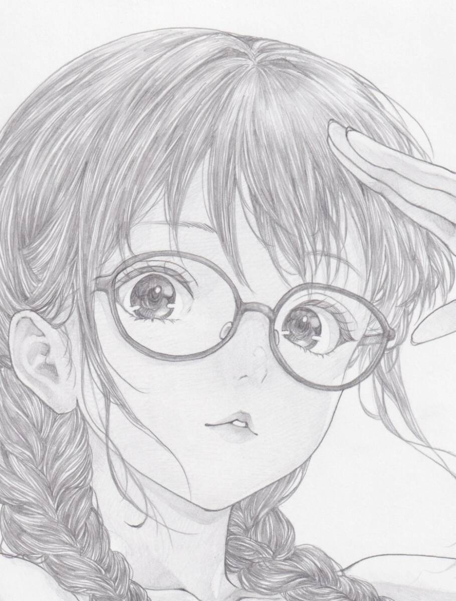 [1 пункт было использовано ] рука .. оригинал Cara иллюстрации три плетеный очки прекрасный девушка автомобиль - авторучка . карандашный набросок постер A4 размер 