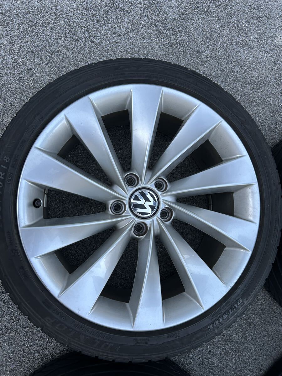 フォルクスワーゲン　シロッコ　純正ホイール　235/40R18 ダンロップ　タイヤ　4本セット　18×8.0j H2 ET41 美品_画像4