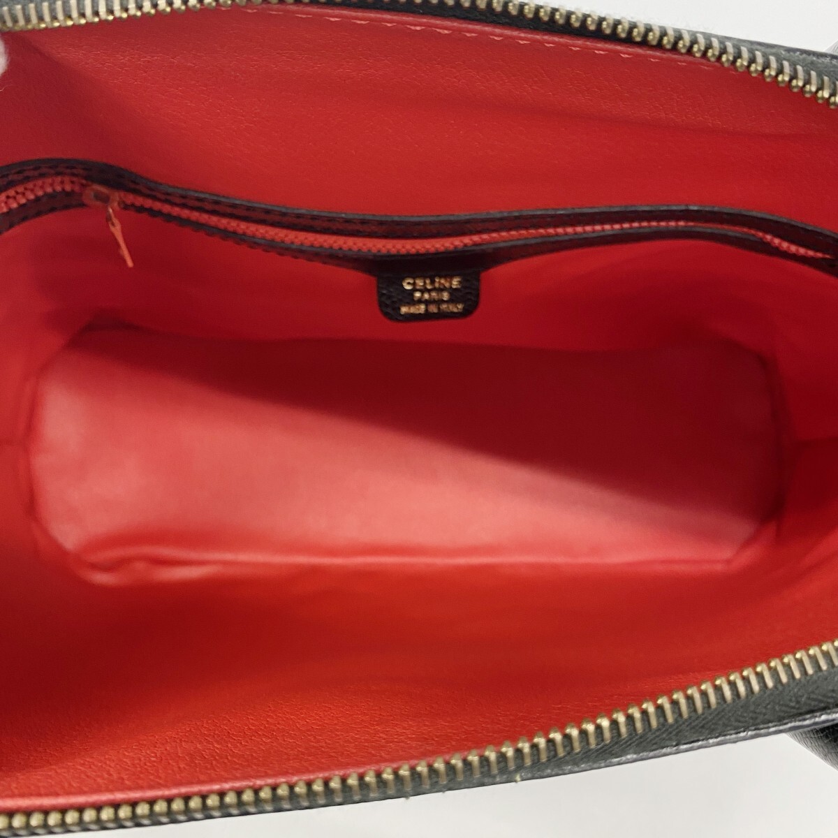 ★最終価格【5mb2091-h】セリーヌ ハンドバッグ レザー ブラック ゴールド金具 2wayバッグ【中古】レディース_画像4