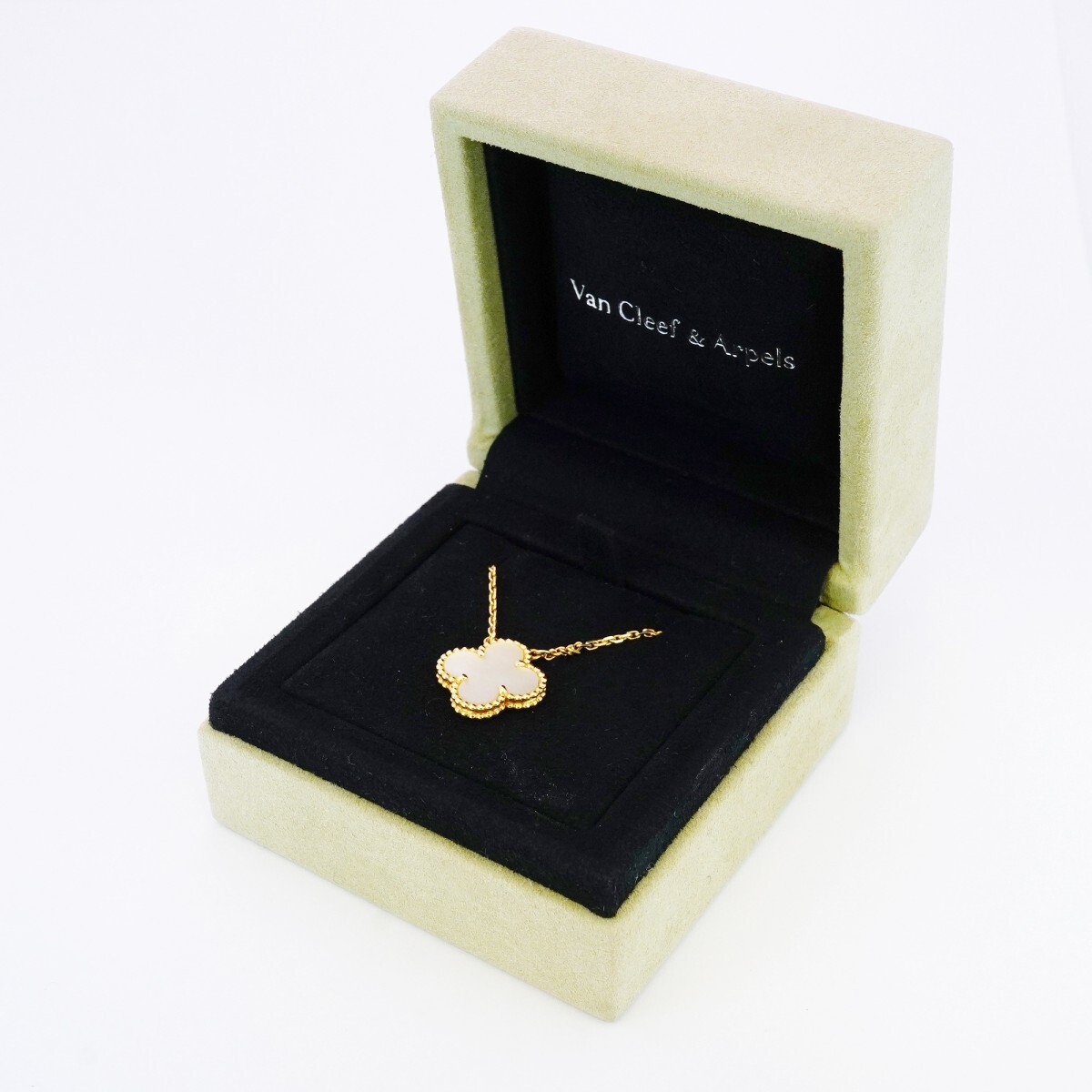 ★SALE【5jmb0323】ヴァンクリーフ&アーペル ネックレス ヴィンテージ アルハンブラ K18YG イエローゴールド マザーオブパール_画像7