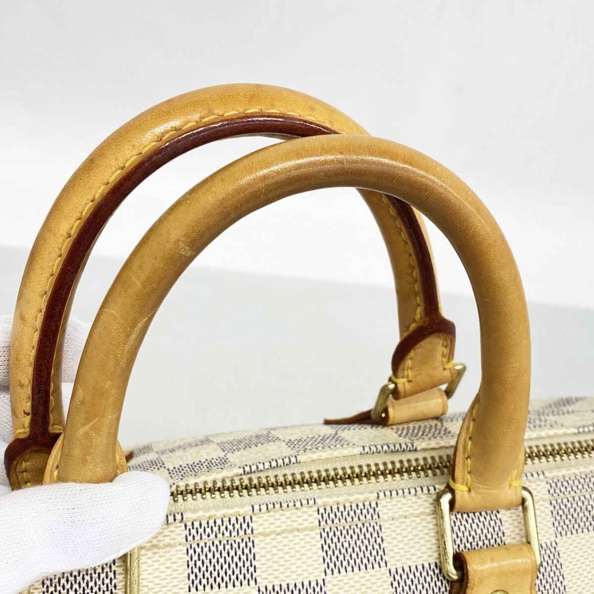 * конечная цена [5me5929] Louis Vuitton ручная сумочка Damier * azur speedy 25 N41534 белый [ б/у ] женский 