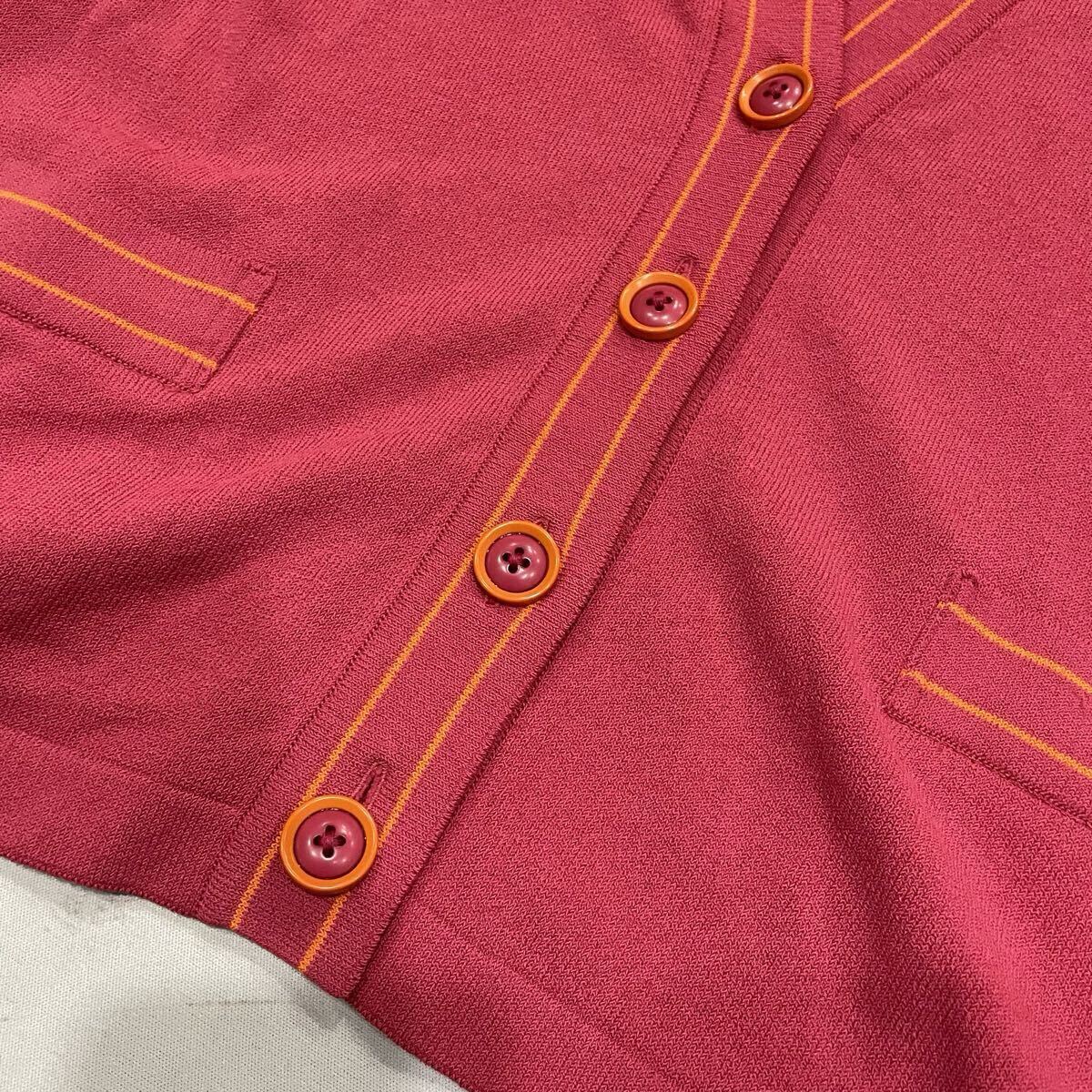 AT ○ 洗練されたデザイン '日本製' miss ashida ミスアシダ 長袖 ストレッチ ニット カーディガン size:M レディース トップス ピンク_画像5