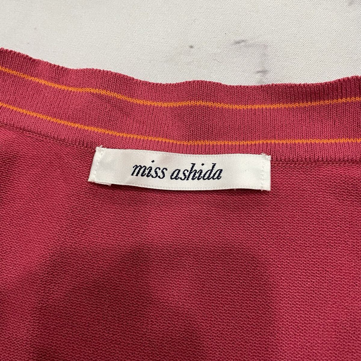 AT ○ 洗練されたデザイン '日本製' miss ashida ミスアシダ 長袖 ストレッチ ニット カーディガン size:M レディース トップス ピンク_画像6