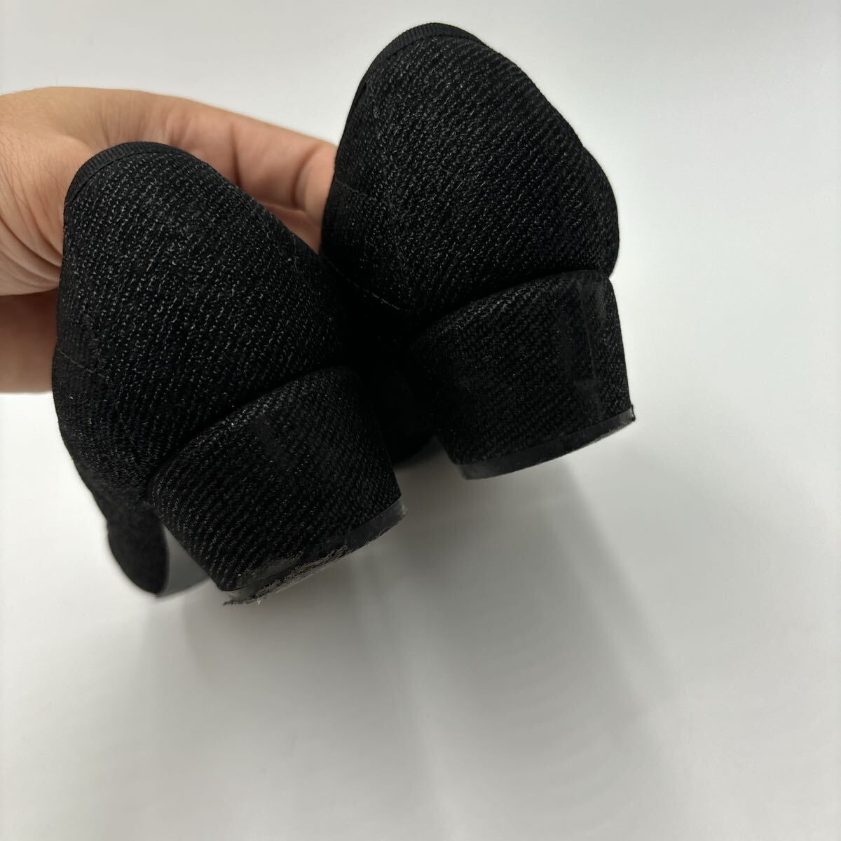 G * Италия производства ' высококлассный женская обувь ' Salvatore Ferragamo Salvatore Ferragamo стеганое полотно vala лента каблук / туфли-лодочки 7.5C 24.5cm