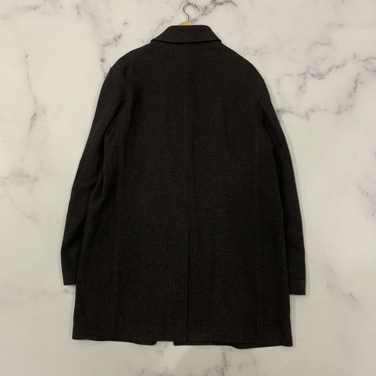 AK ▼ 未使用品 / 高級感溢れる '定価￥41,000' HIROKO KOSHINO Homme Collection ヒロココシノ 比翼仕立て ステンカラーコート L アウター_画像2