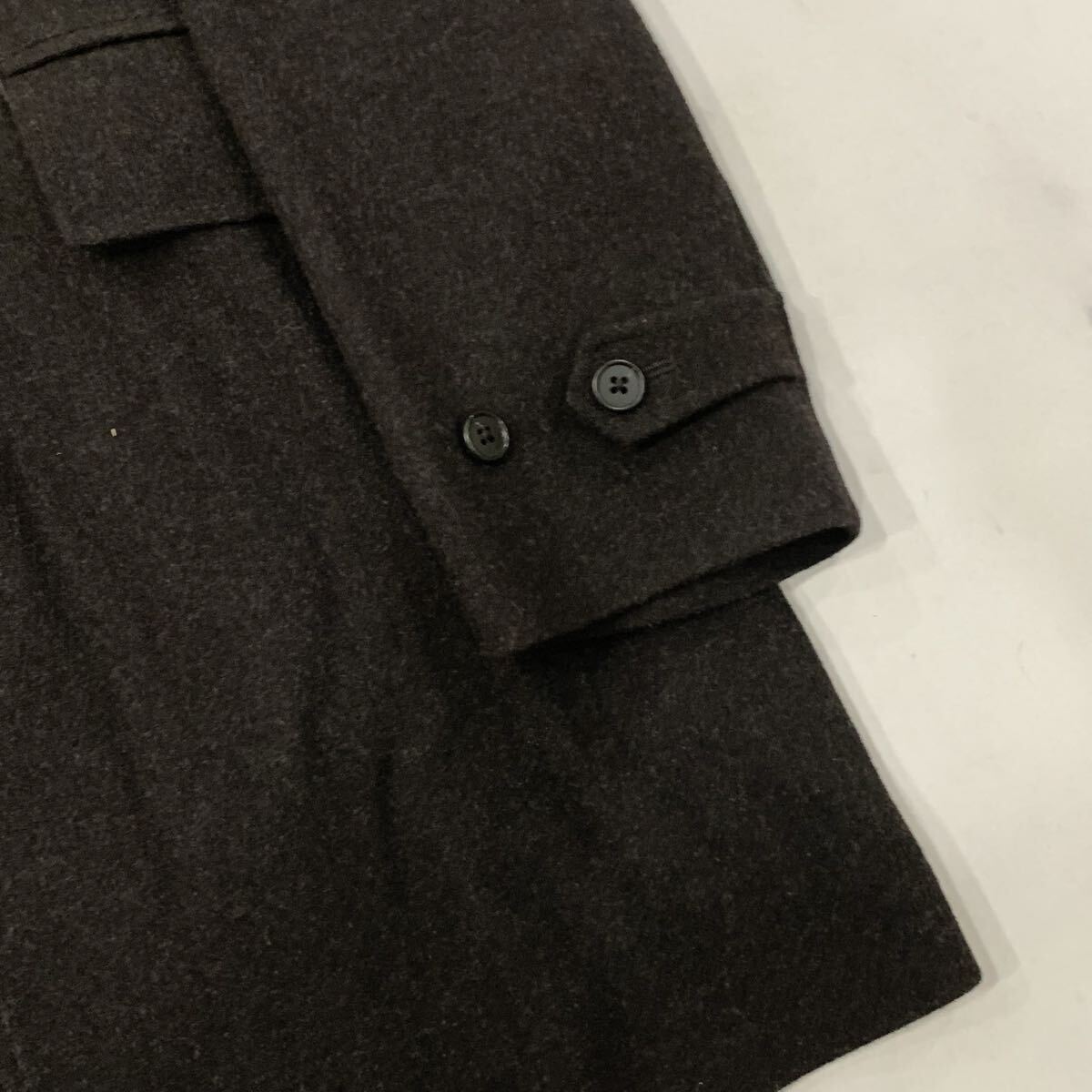 AK ▼ 未使用品 / 高級感溢れる '定価￥41,000' HIROKO KOSHINO Homme Collection ヒロココシノ 比翼仕立て ステンカラーコート L アウター_画像5