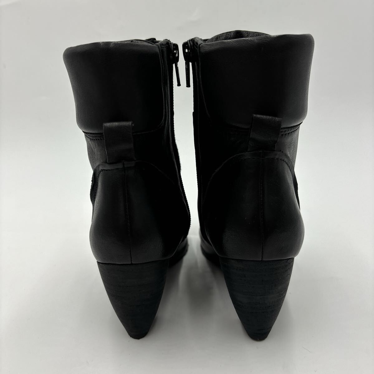 F ＊ 人気モデル '洗練されたシルエット' ing イング 本革 レースアップ / ショート ヒール ブーツ 革靴 23cm EE レディース シューズ_画像5