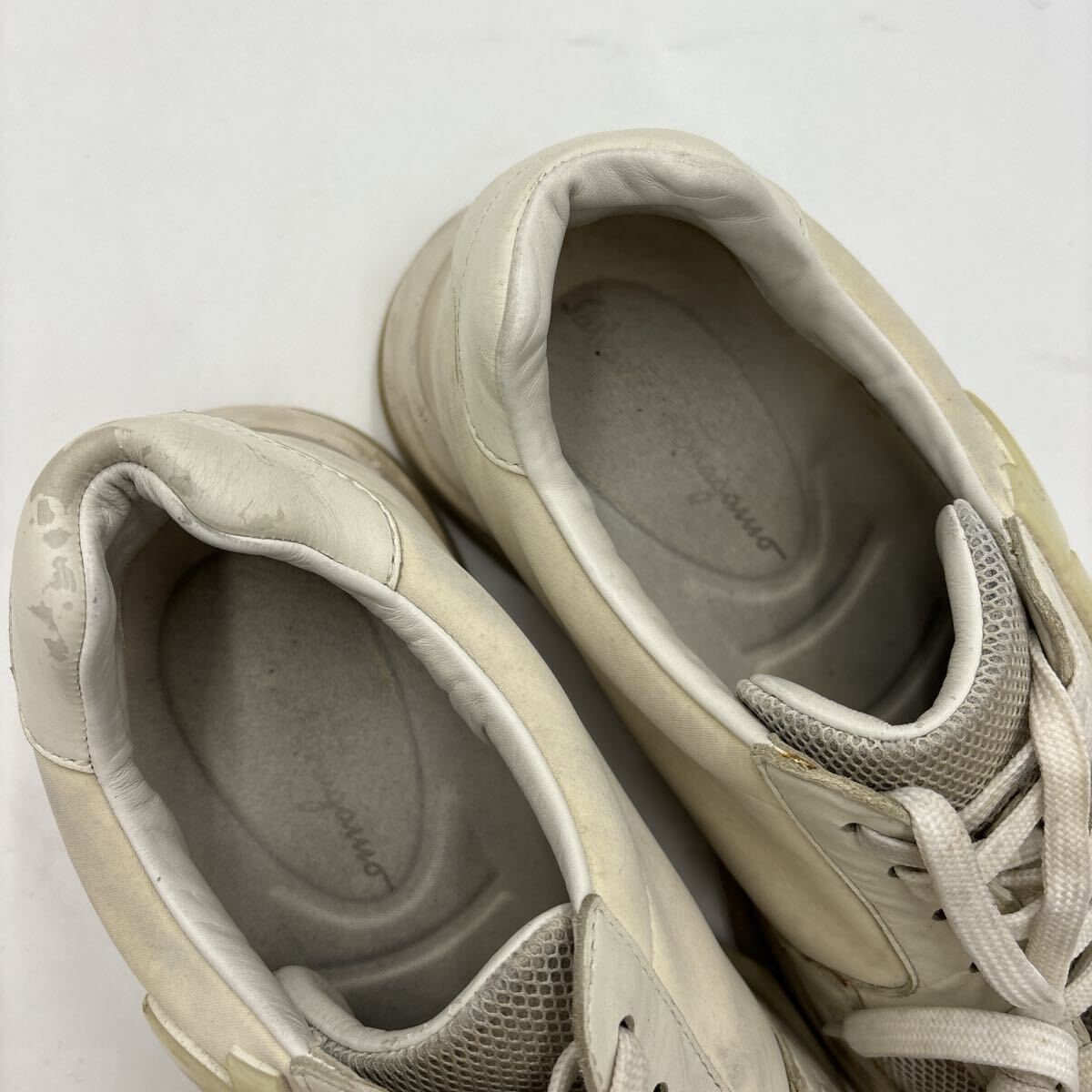 1円~ * '高級感溢れる' Salvatore Ferragamo サルヴァトーレフェラガモ BROOKLYN 3 本革 ガンチーニ 厚底 スニーカー 8.5M 26.5cm メンズ_画像7