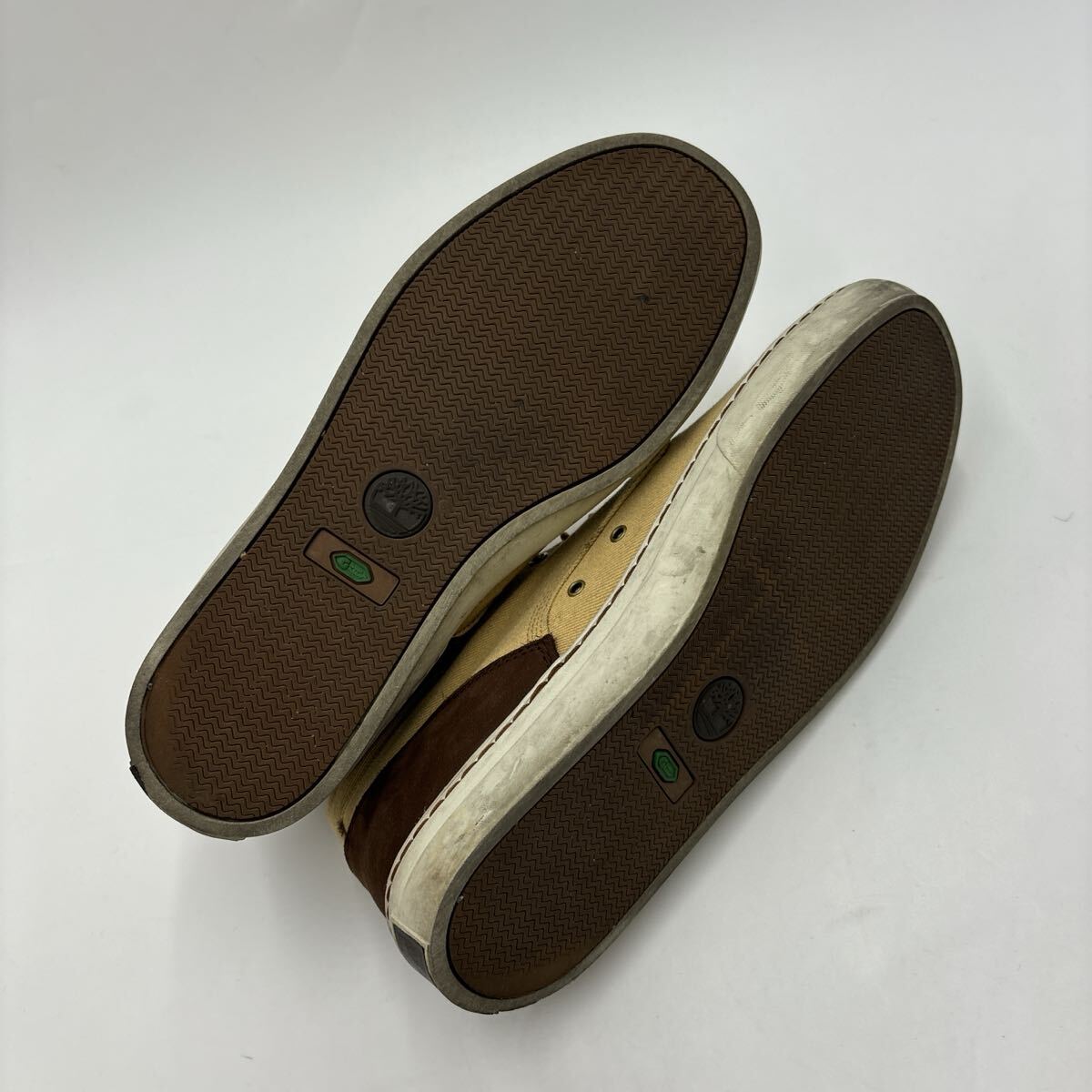 A ＊ 履き心地抜群 '人気モデル' Timberland ティンバーランド 本革 × キャンバス地 ミドルカット スニーカー 8.5M 26.5cm メンズ _画像6