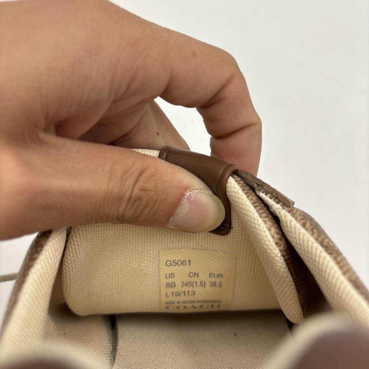 A ＊ 履き心地抜群 '人気モデル' Timberland ティンバーランド 本革 × キャンバス地 ミドルカット スニーカー 8.5M 26.5cm メンズ _画像8