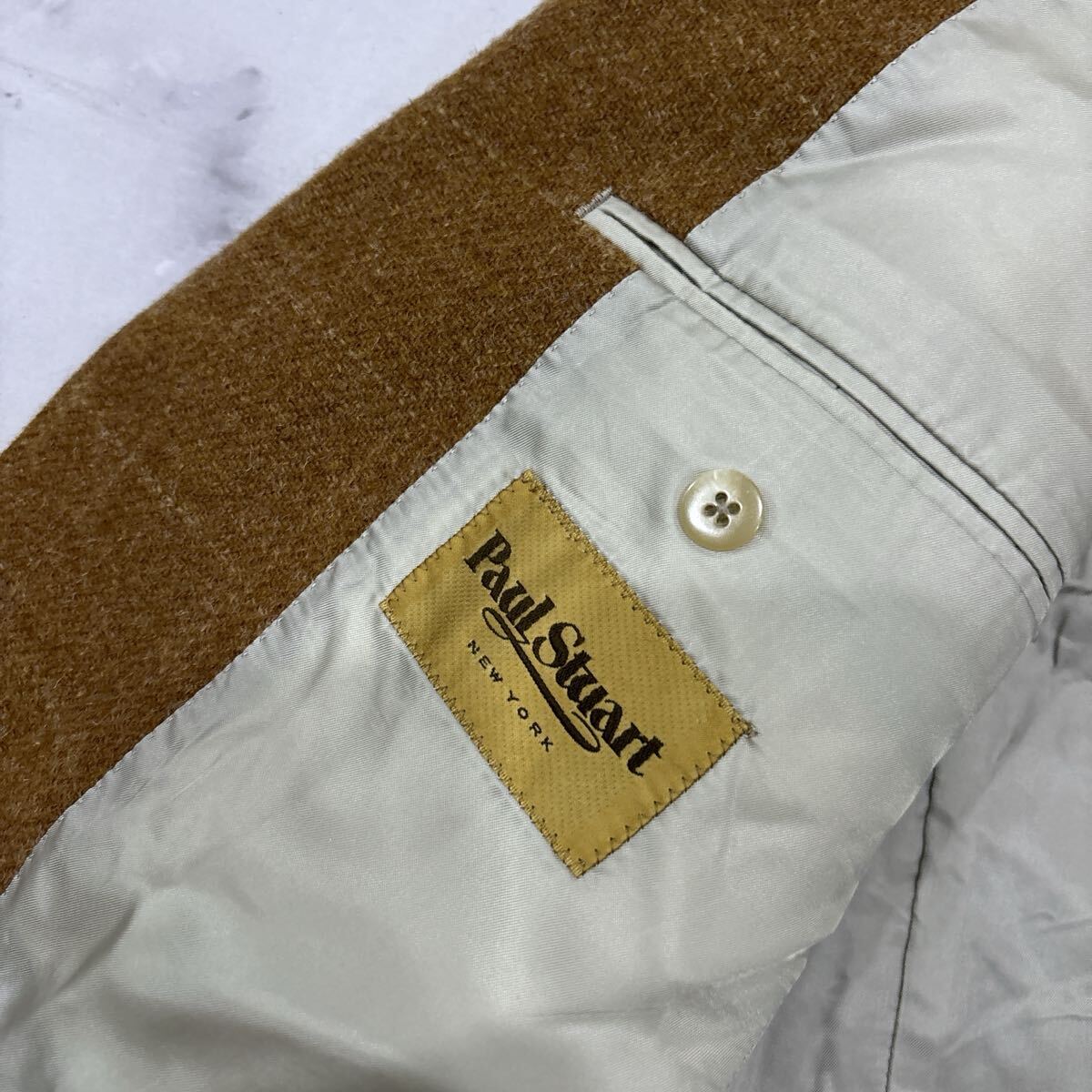 AR * сделано в Японии ' ощущение роскоши избыток ' Paul Stuart paul (pole) Stuart Harris Tweed Harris твид WOOL в клетку tailored jacket 50