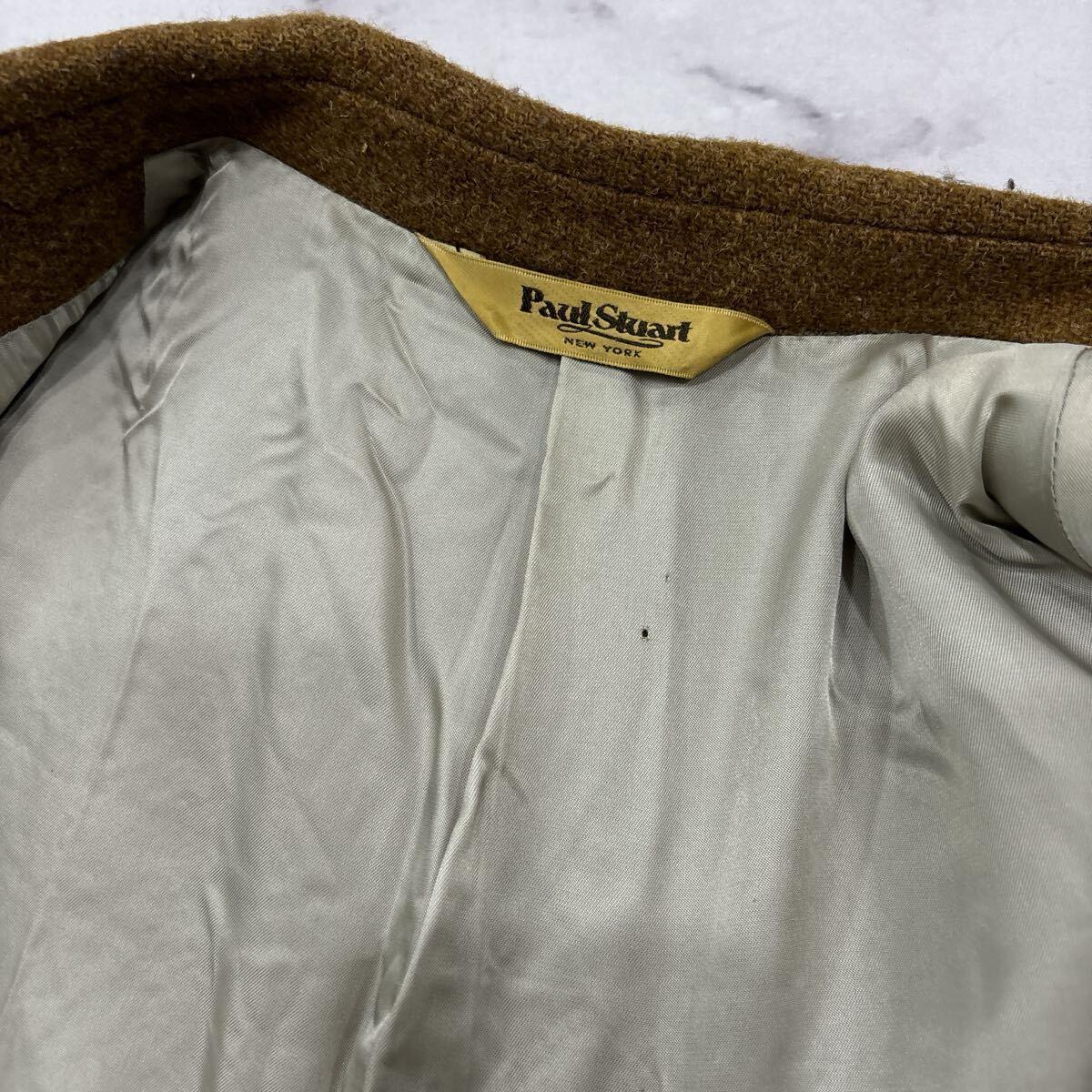 AR * сделано в Японии ' ощущение роскоши избыток ' Paul Stuart paul (pole) Stuart Harris Tweed Harris твид WOOL в клетку tailored jacket 50