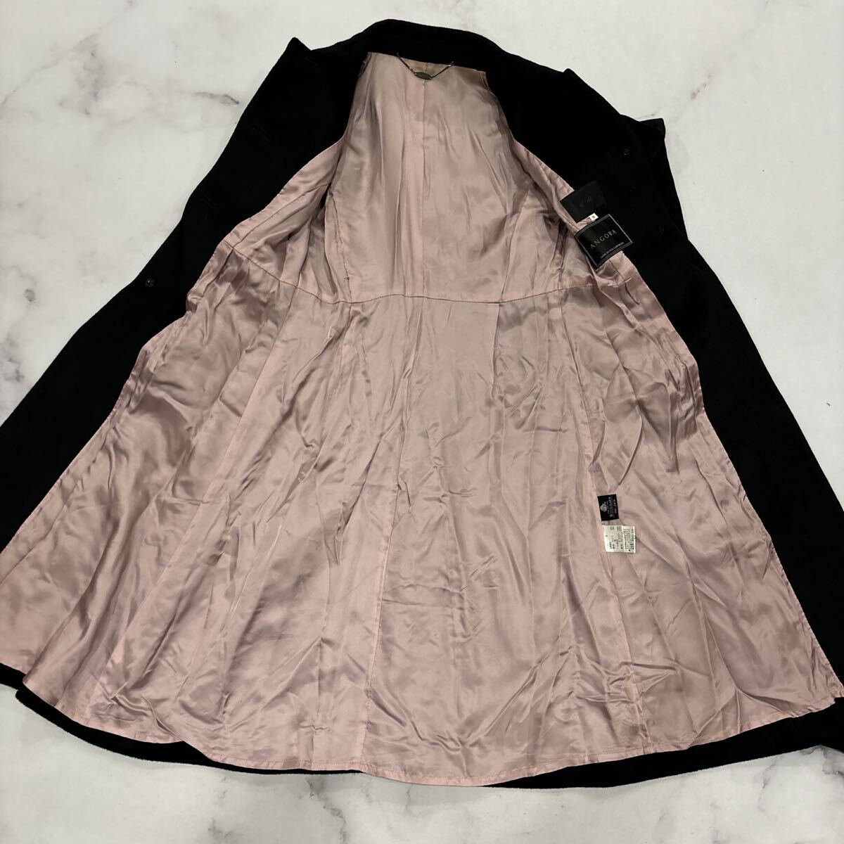 AU ＊ 日本製 '洗練されたシルエット' ef-de エフデ 高品質 WOOL & ANGOLA ベルト付き フレア コート size9 レディース 婦人服 アウター_画像4