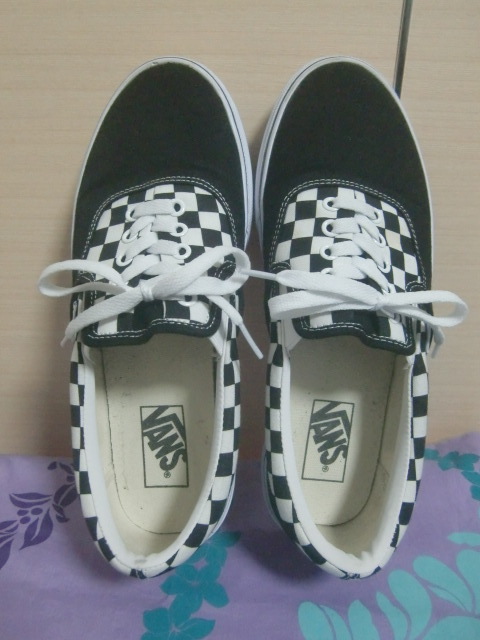 [ б/у ]*VANS SLIP ON ERAP V98CF ERAP BLK/WHT CHK sizeUS9.5/ Van z туфли без застежки e LAP 27.5 см *