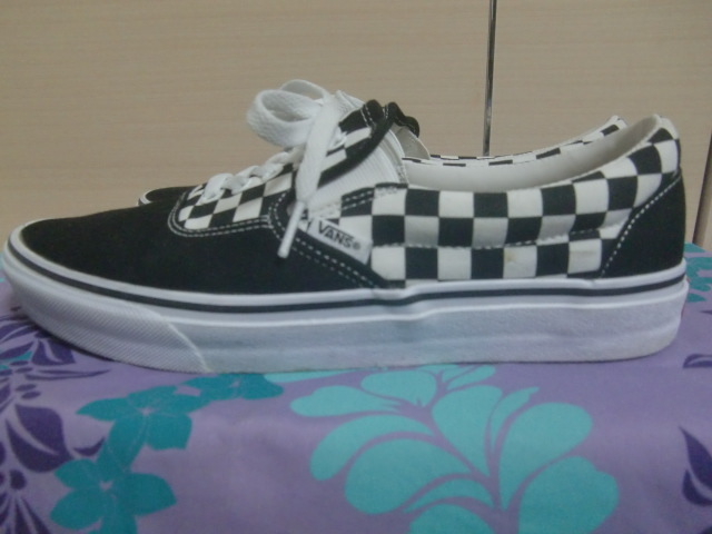 [ б/у ]*VANS SLIP ON ERAP V98CF ERAP BLK/WHT CHK sizeUS9.5/ Van z туфли без застежки e LAP 27.5 см *
