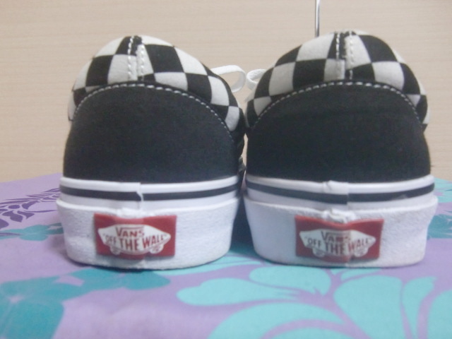 [ б/у ]*VANS SLIP ON ERAP V98CF ERAP BLK/WHT CHK sizeUS9.5/ Van z туфли без застежки e LAP 27.5 см *