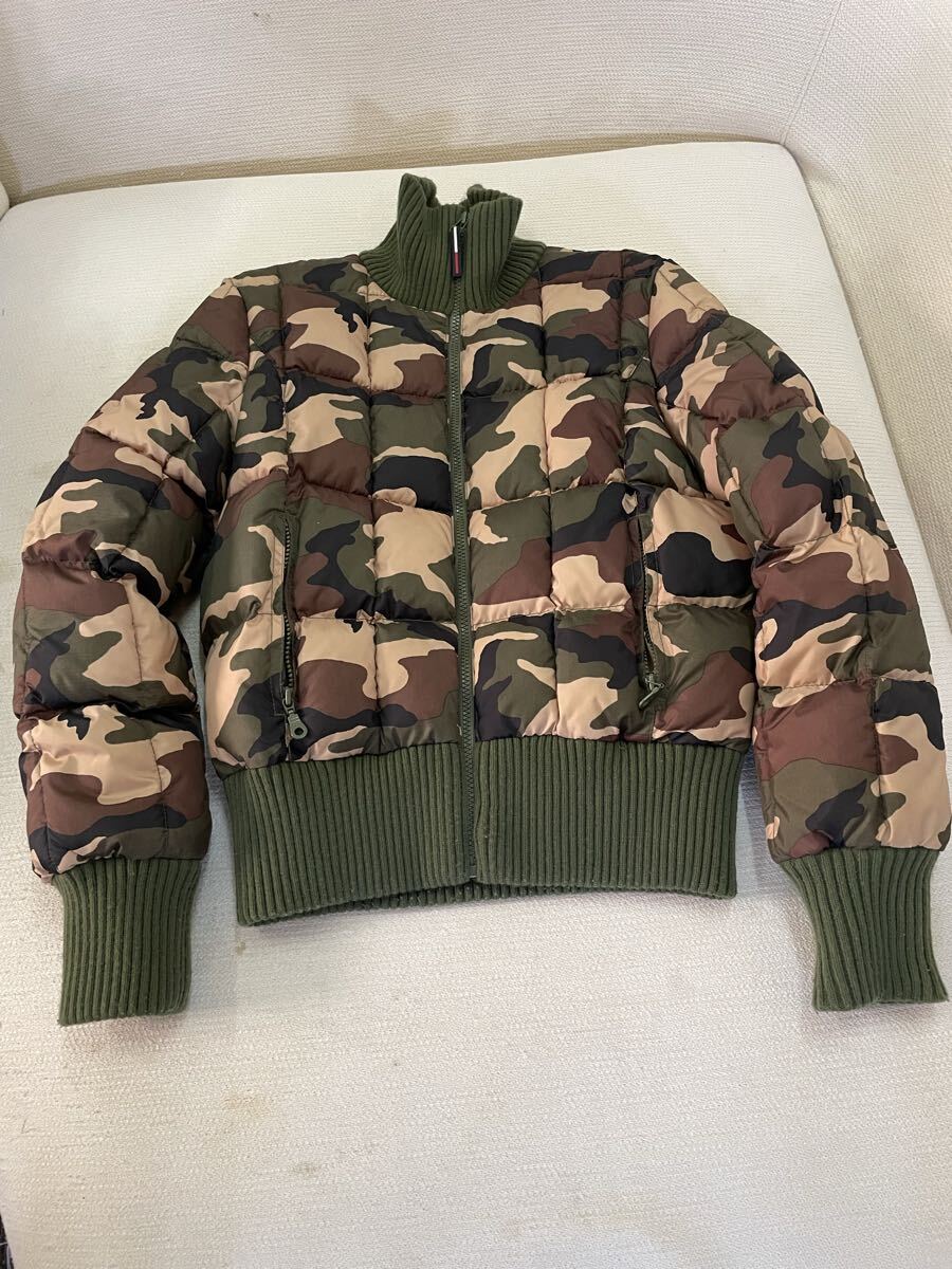 tommy Jeans トミージーンズ ダウンジャケット 迷彩 カモフラ ミリタリー レディース Mサイズ 中古美品_画像1