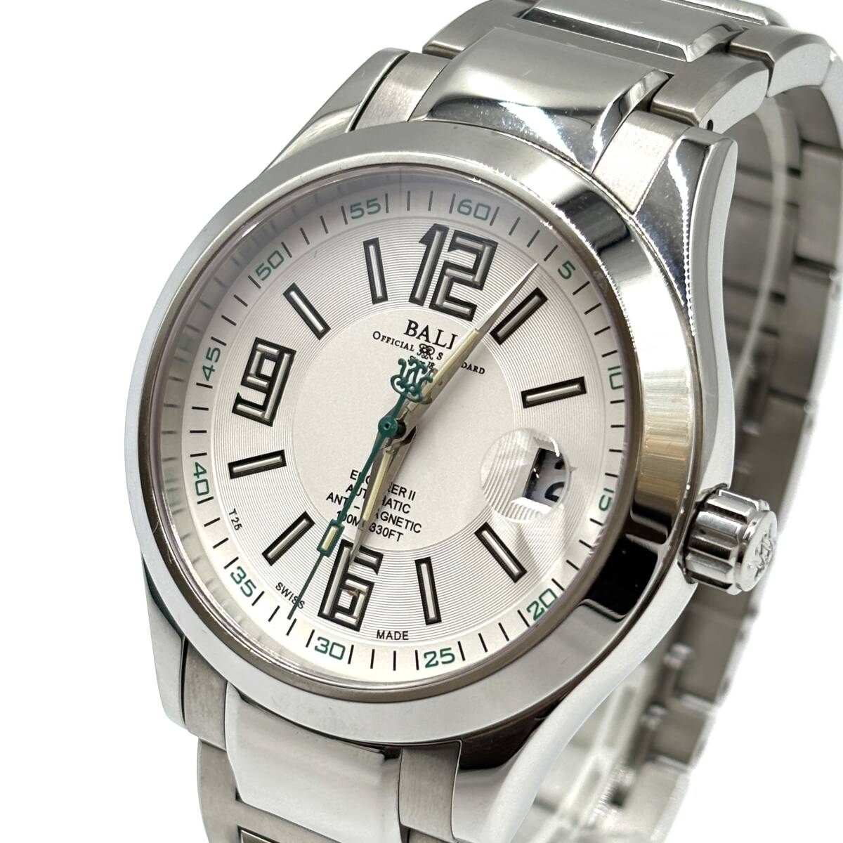 BALL WATCH エンジニアⅡ アラビック 白文字盤 AT NM1020C NM1020C-S4-WH 腕時計 ホワイト グリーン ボール ウォッチ _画像2