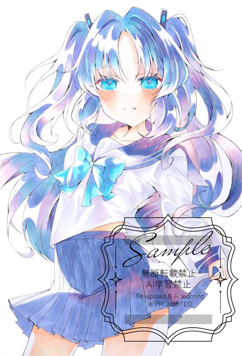 ..yuuka ручные иллюстрации такой же человек голубой архив 