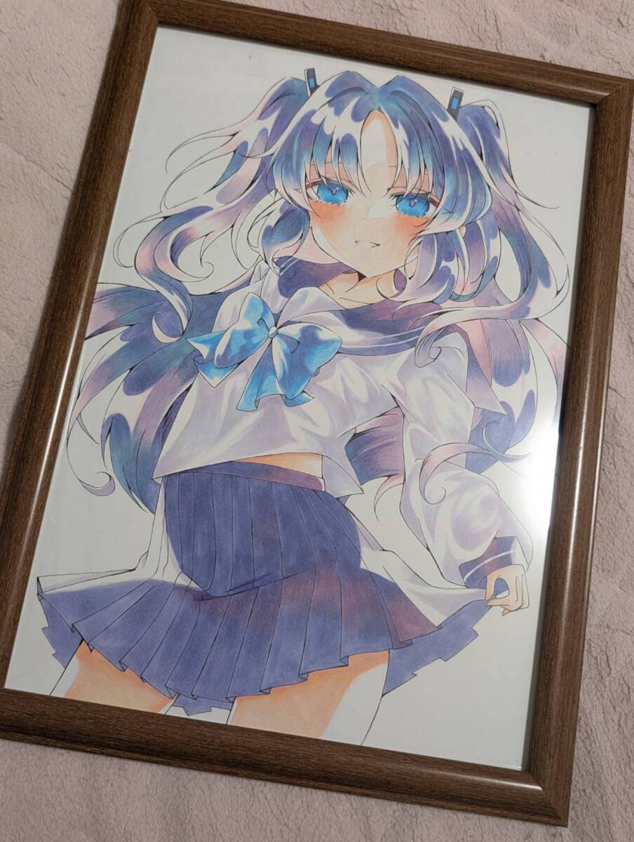 ..yuuka ручные иллюстрации такой же человек голубой архив 