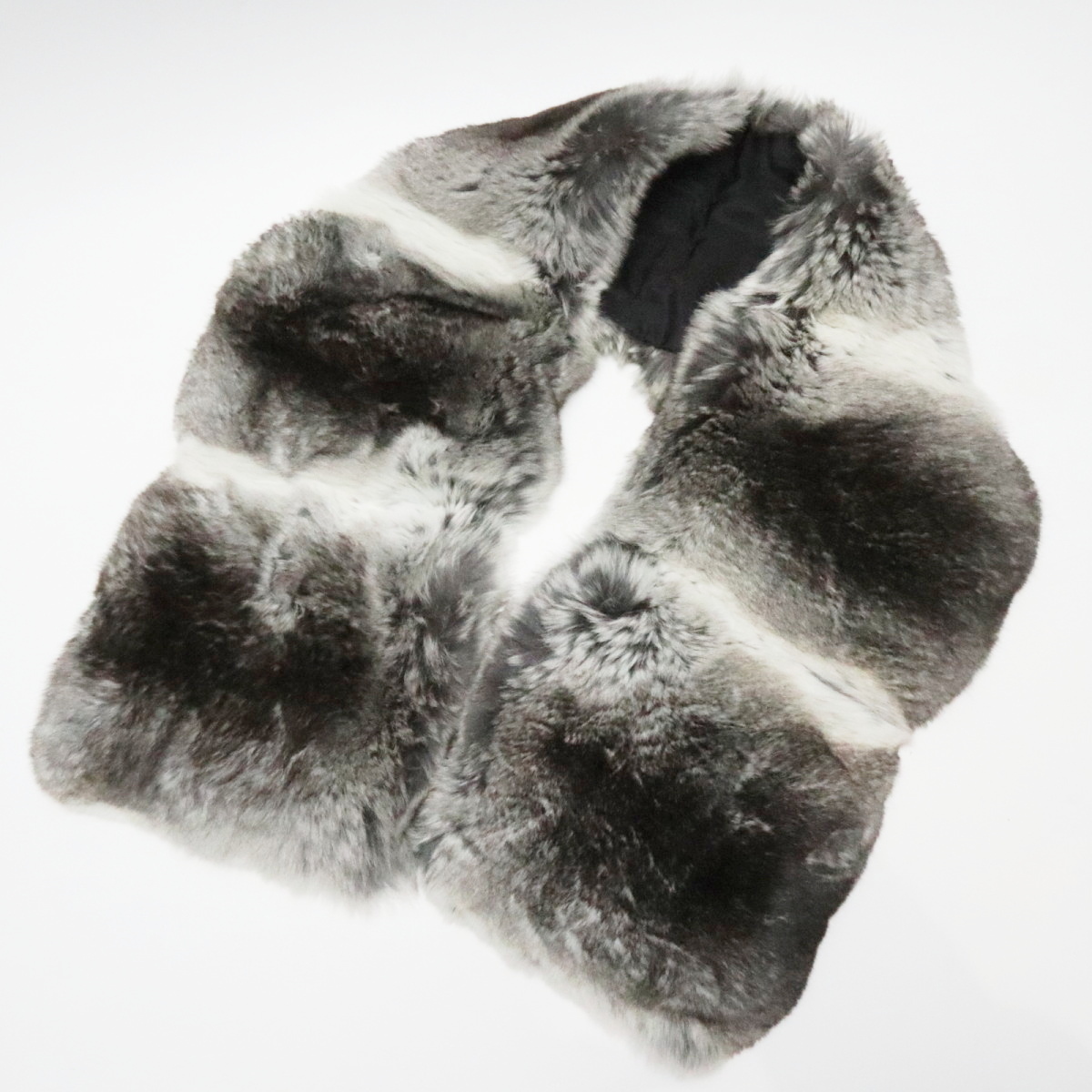 PRADA Prada полиэстер / шелк шиншилла мех мех muffler серый / темно-коричневый K11-k047