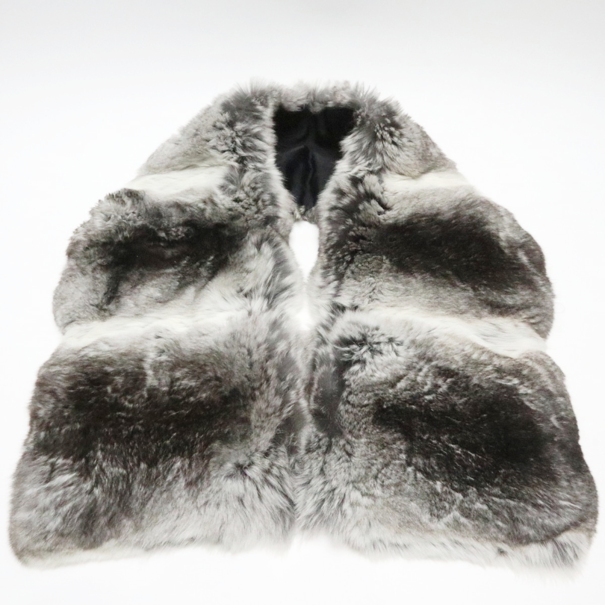 PRADA Prada полиэстер / шелк шиншилла мех мех muffler серый / темно-коричневый K11-k047