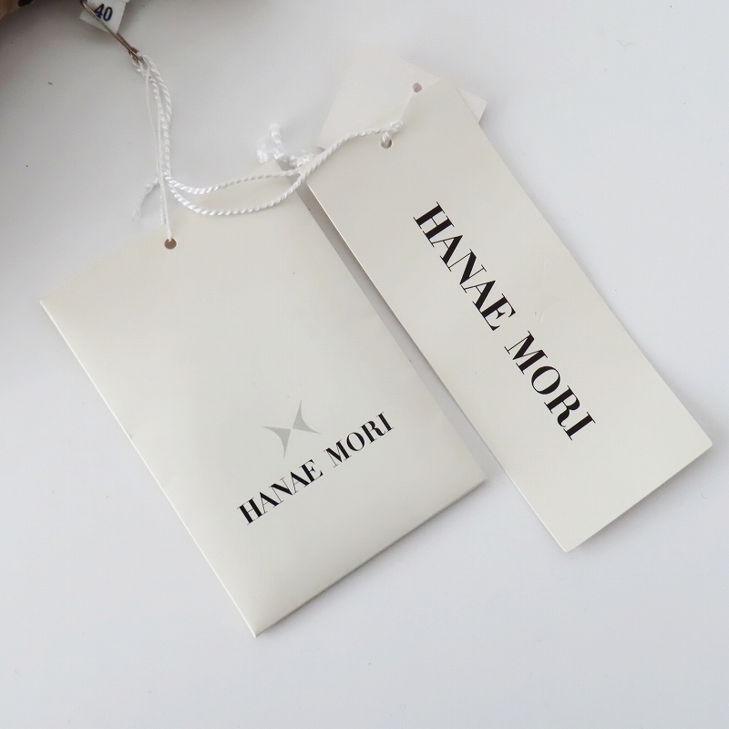 S11 HANAE MORI ハナエ モリ プリーツ フリル 総柄 ポリエステル ブラウス 40 チャ/ブラック_画像8