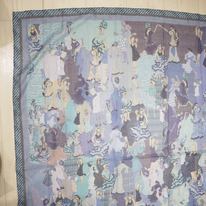 Salvatore Ferragamo Salvatore Ferragamo модель рисунок хлопок / шелк прозрачный 140 шарф шаль темно-синий M08-k130