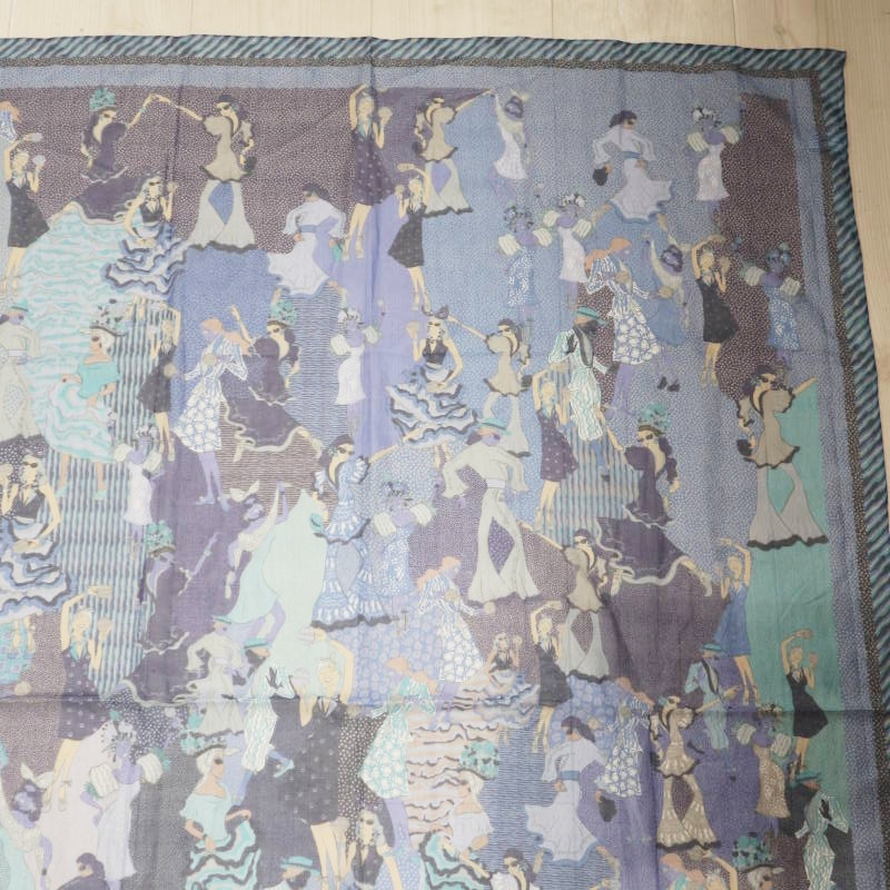 Salvatore Ferragamo Salvatore Ferragamo модель рисунок хлопок / шелк прозрачный 140 шарф шаль темно-синий M08-k130