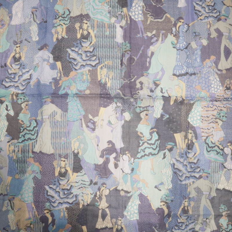 Salvatore Ferragamo Salvatore Ferragamo модель рисунок хлопок / шелк прозрачный 140 шарф шаль темно-синий M08-k130