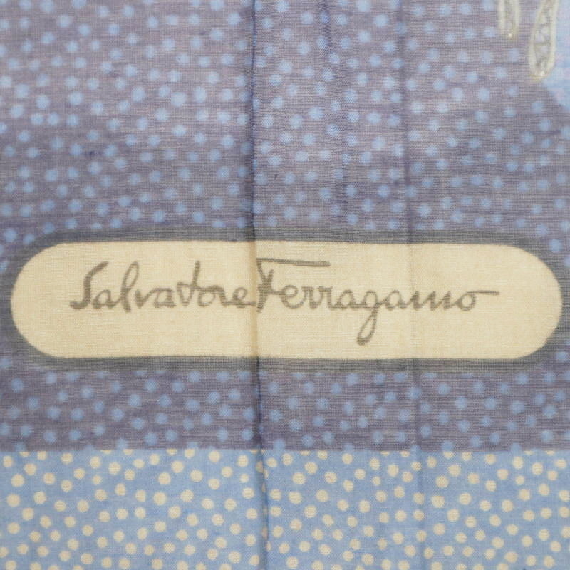Salvatore Ferragamo Salvatore Ferragamo модель рисунок хлопок / шелк прозрачный 140 шарф шаль темно-синий M08-k130
