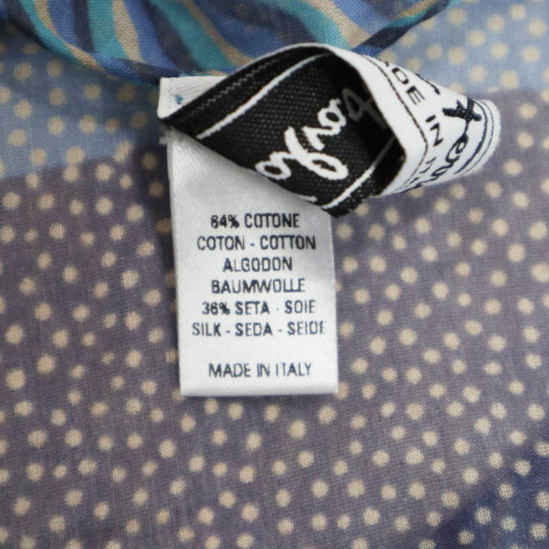 Salvatore Ferragamo Salvatore Ferragamo модель рисунок хлопок / шелк прозрачный 140 шарф шаль темно-синий M08-k130