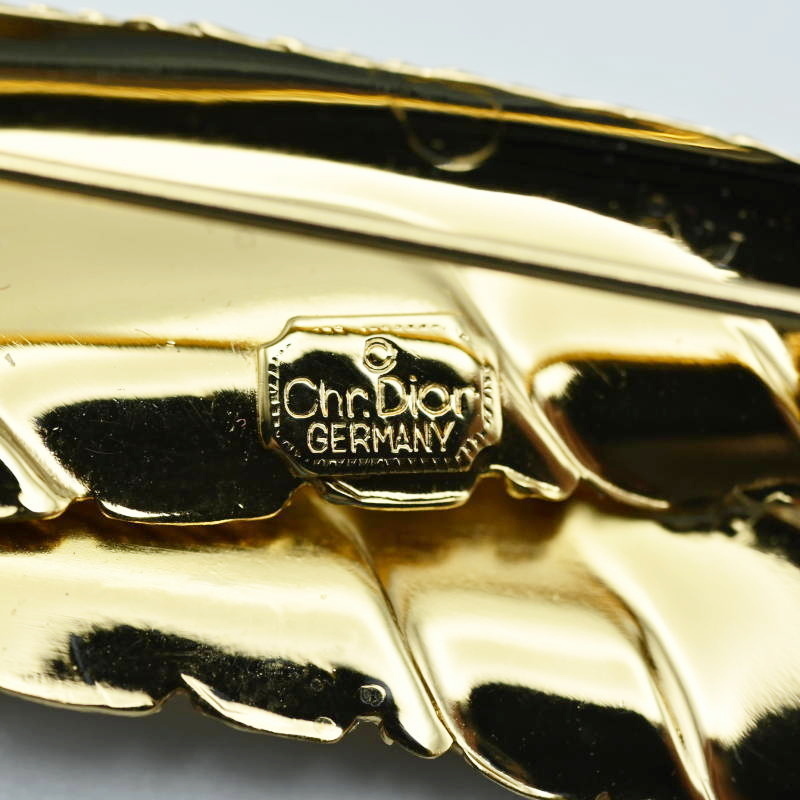 M04-k010 прекрасный товар Christian Dior Christian Dior leaf узор GP брошь Gold 