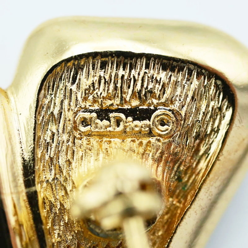 M04-k011 прекрасный товар Christian Dior Christian Dior leaf узор стразы GP брошь Gold 