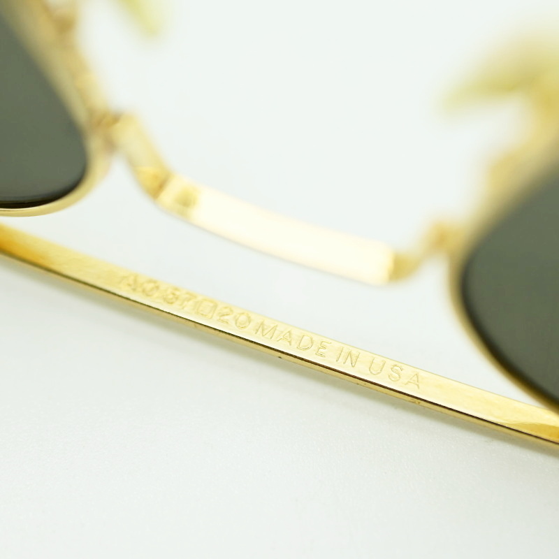 American Optical american Opti karu оригинал Pilot Vintage metal рама солнцезащитные очки черный / Gold K10-k014