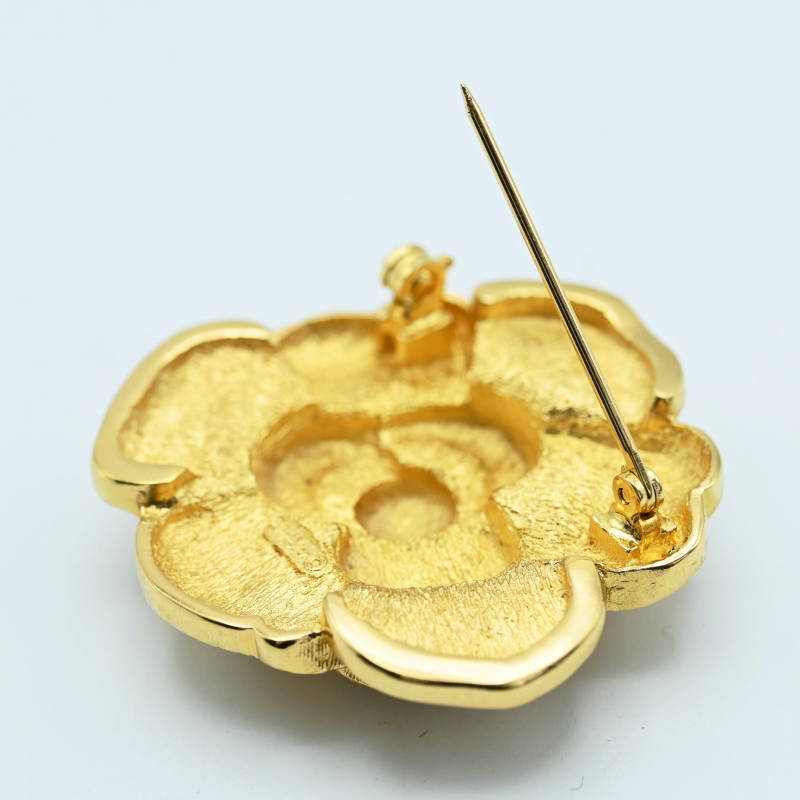 S06-k099 Christian Dior Christian Dior цветок стразы GP брошь Gold 
