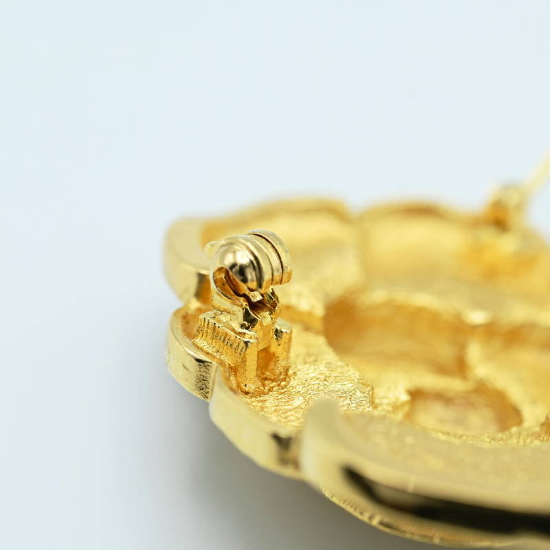 S06-k099 Christian Dior Christian Dior цветок стразы GP брошь Gold 