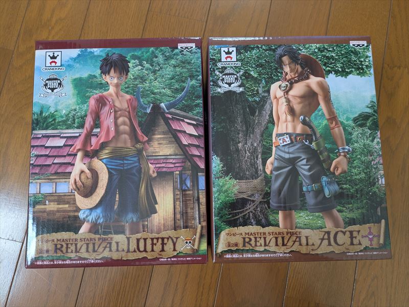 バンプレスト ワンピース MASTER STARS PIECE REVIVAL LUFFY ACE 2個セット モンキー・D・ルフィ ポートガス・D・エース 未使用 未開封品_画像1