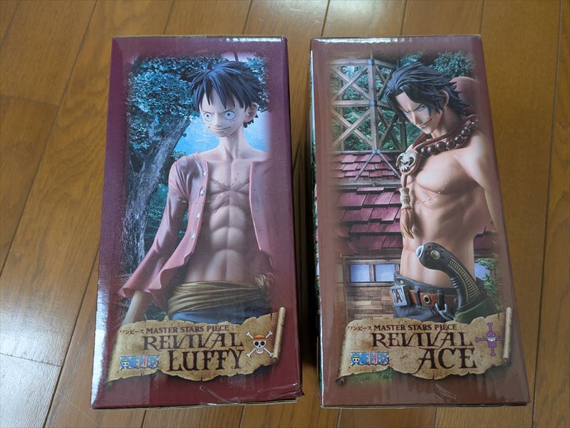 バンプレスト ワンピース MASTER STARS PIECE REVIVAL LUFFY ACE 2個セット モンキー・D・ルフィ ポートガス・D・エース 未使用 未開封品_画像2