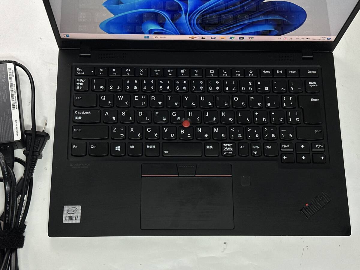 【バッテリー良好♪】良品/Lenovo ThinkPad X1 Carbon Gen8 [10世代/Core i7-10510U 2.3GHz/RAM:16GB/SSD:512GB/14インチ]Office 動作品_画像2