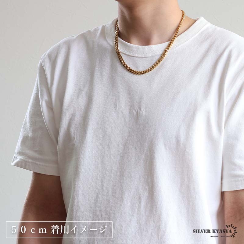 (60cm) ステンレス 喜平ネックレス チェーンネックレス 幅7mm ゴールドネックレス 18KGP 細身 メンズ 金アレ_画像6