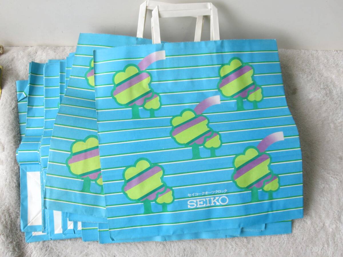 SEIKO セイコー ショップ袋 商品袋 手提げ 紙袋 紙バック 買い物袋 1976年 セイコークロック 他　42枚 まとめて　昭和レトロ _画像3