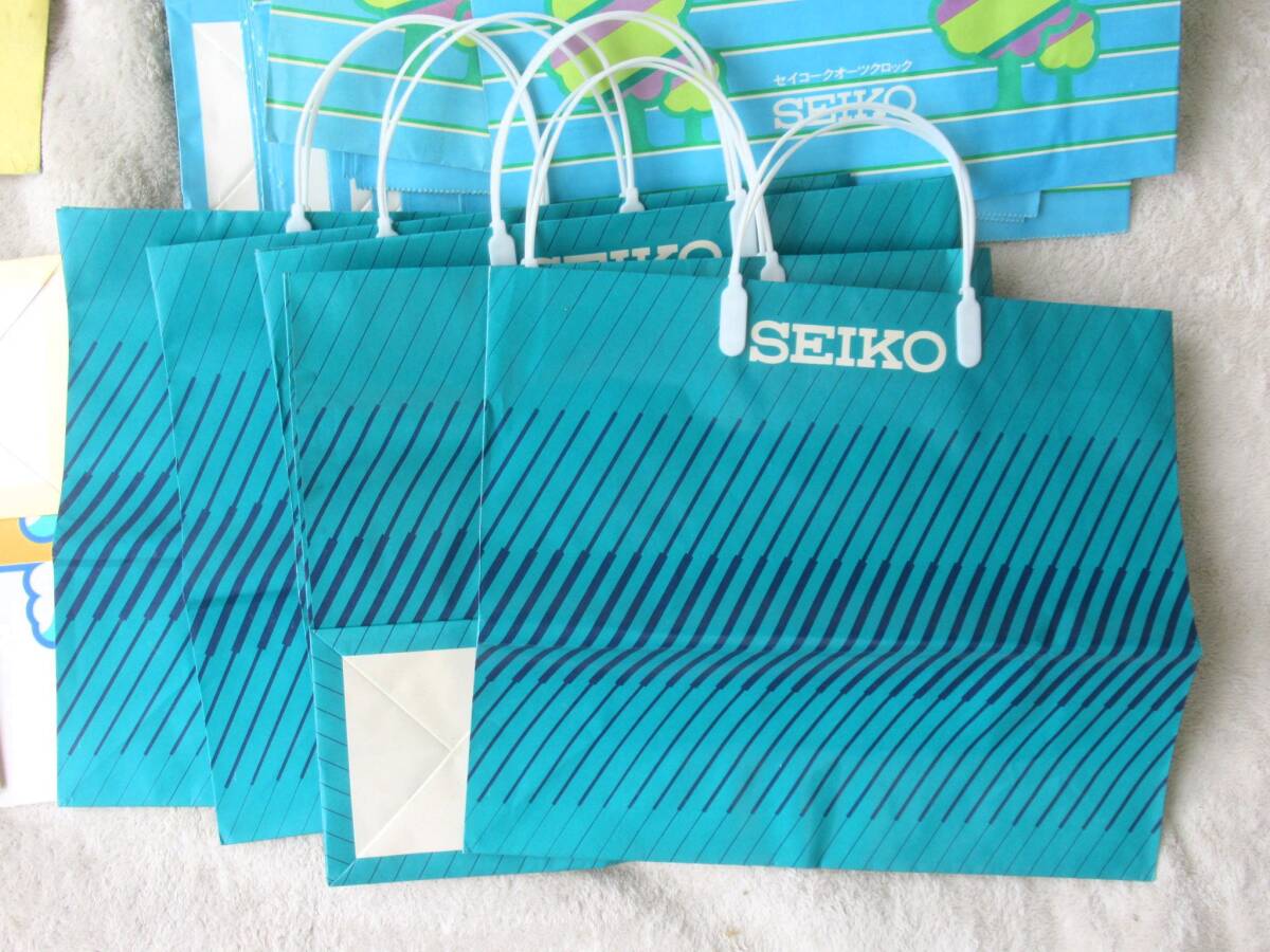 SEIKO セイコー ショップ袋 商品袋 手提げ 紙袋 紙バック 買い物袋 1976年 セイコークロック 他　42枚 まとめて　昭和レトロ _画像5