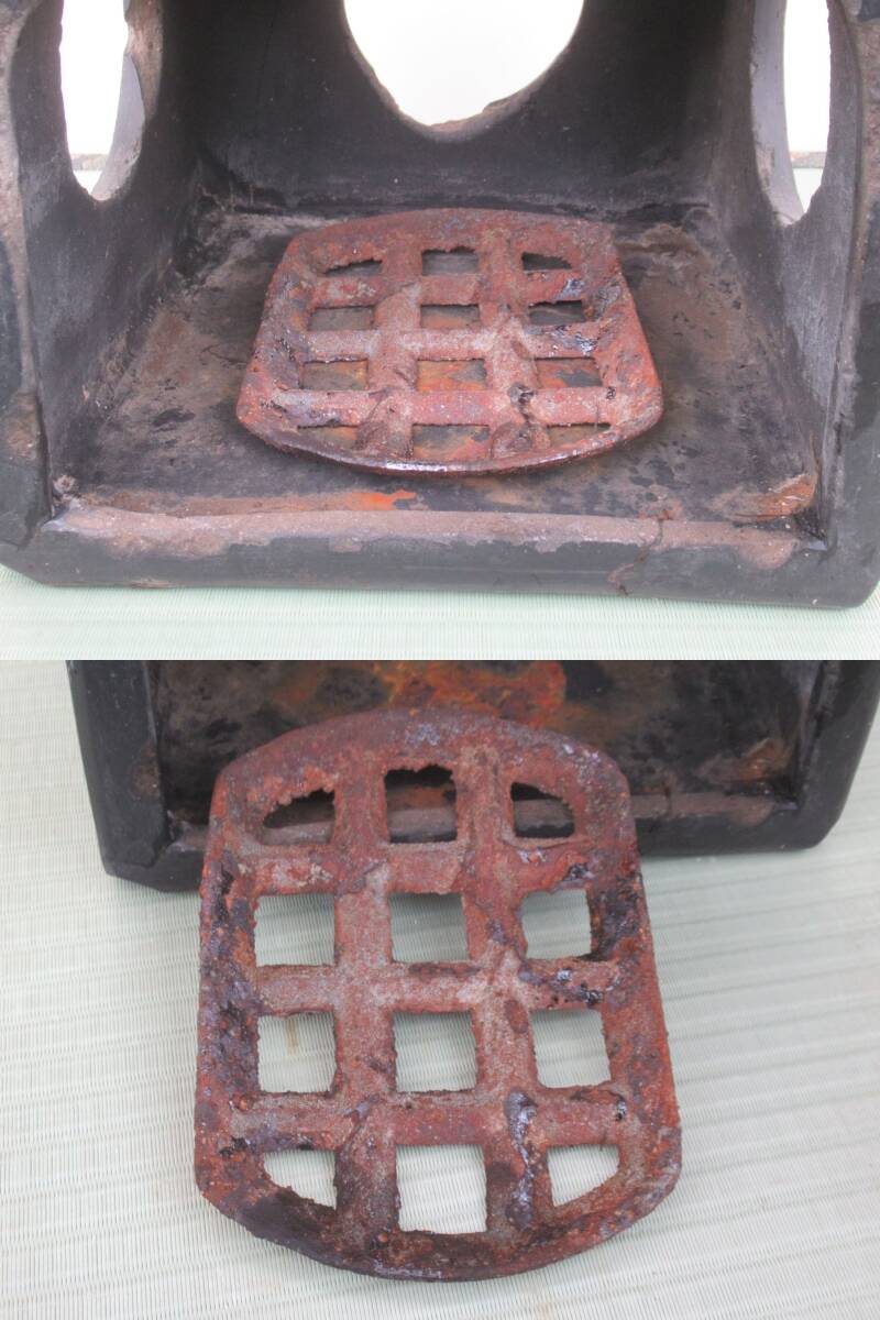 猫行火 レトロ アンティーク 古民具 古民家 / ねこあんか 猫あんか 炭入れ 猫火鉢 _画像4